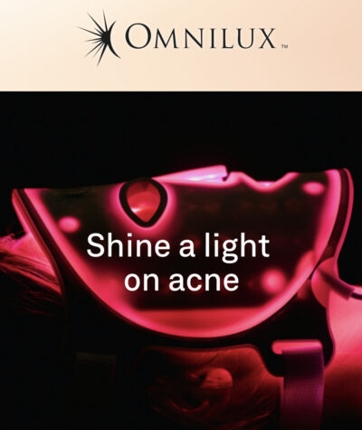 Medical Grade OMNILUX CLEAR Mask for reducing acne and blemishes.