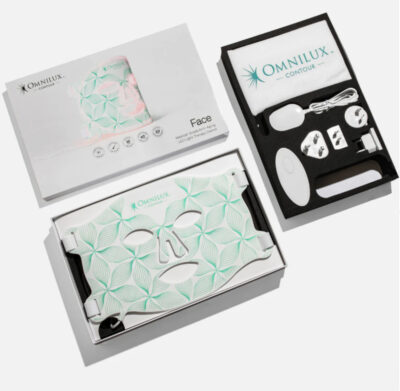 OMNILUX CONTOUR medical grade face mask box content: 1 Mask 1 set of accessories : charger & control cord