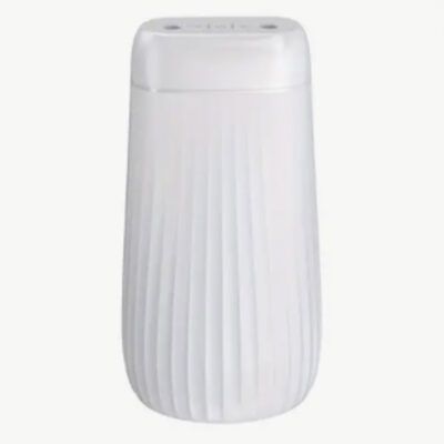 This Luxury Virgin White Diffuser Humidifier has 1000ml capacity and will deliver a fine mist for up to 10 hours. It stands at 110mm x 210 mm high. We recommend using 6 drops of Essential oil of your choice for an optimum wellness aroma. Excellent to use all day or overnight next to your bed.